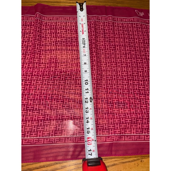 Effy Hematian Silk Scarf Fuchsia H Monogram Designer Luxury Accessory - Picture 5 of 6